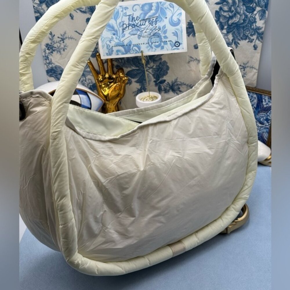 🆕 HUNTER 🧿 NWOT Large Framed Puffer Bag, White *MISSING CROSSBODY STRAP* - Picture 5 of 14